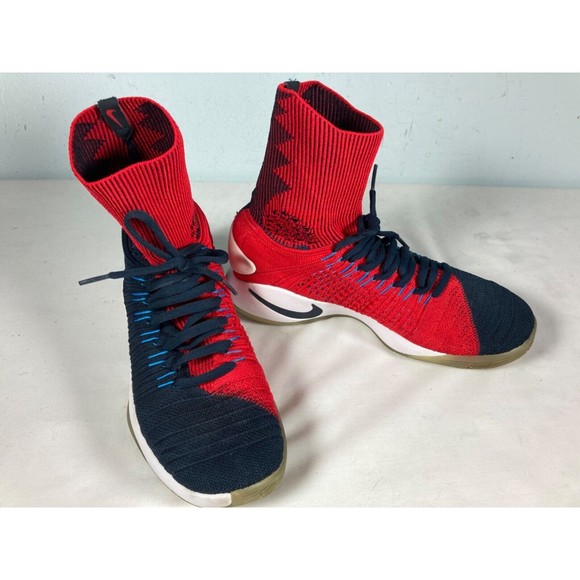 RARE Nike Hyperdunk Flyknit Olympic USA Red Blue White 843390-446 Men’s Size 8